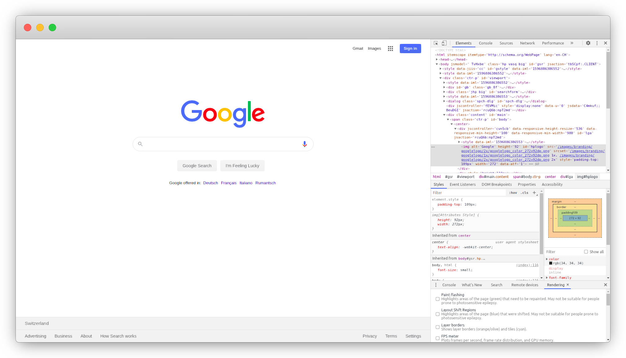 Google Chrome devtools